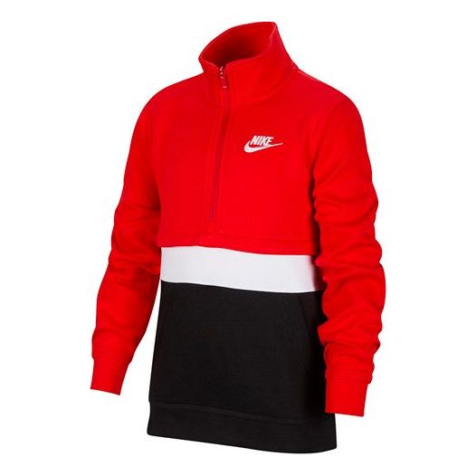 (GS) Nike B Nike Sportswear Club HALF ZIP University Red DD8582-658