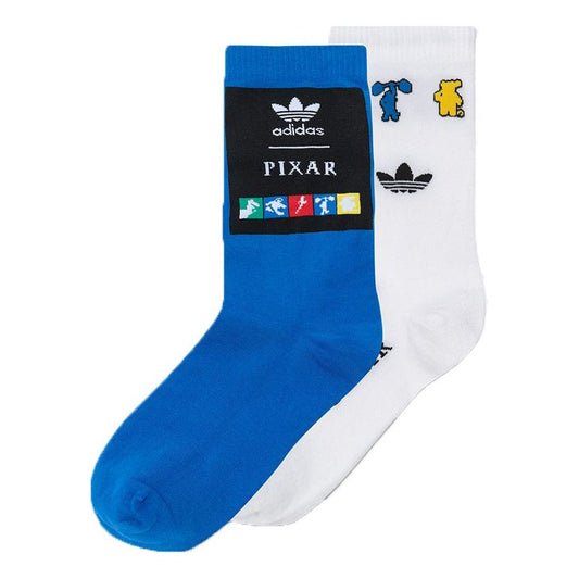 adidas originals Casual Breathable Sport Socks 2 Pairs Blue / White HE3088