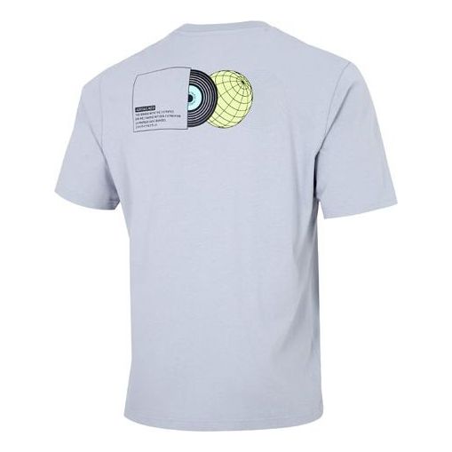 Men's adidas neo Alphabet Pattern Printing Athleisure Casual Sports Round Neck Short Sleeve Light Silver T-Shirt HC9718