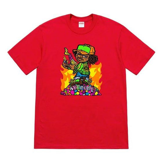 Supreme SS19 Molotov Kids Tee Red Little Boy Short Sleeve Unisex SUP-SS19-718