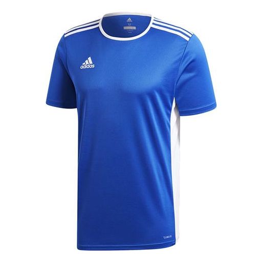 adidas Entrada 18 Stripe Colorblock Short Sleeve Blue CF1037