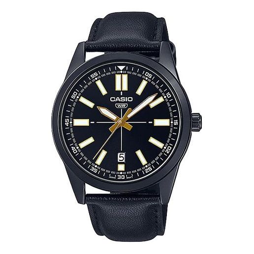 Casio Dress Pointer Display Analog Watch 'Metallic Black Gold' MTP-VD02BL-1E