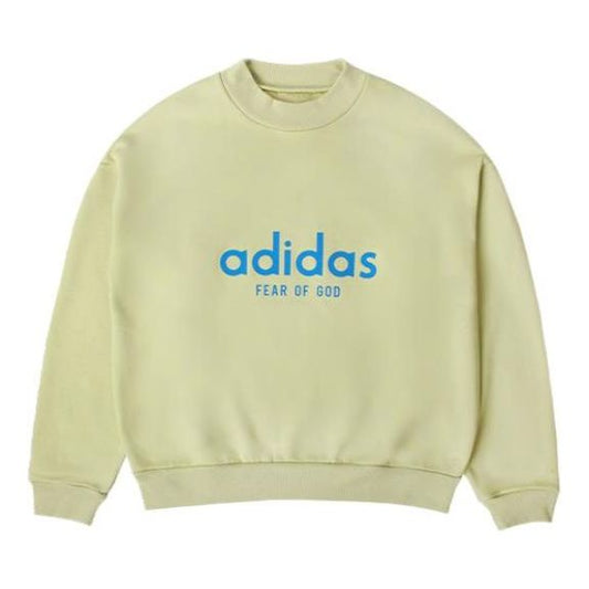 Men's adidas x Fear of God Crossover Alphabet Logo Round Neck Pullover Autumn Green HM8110