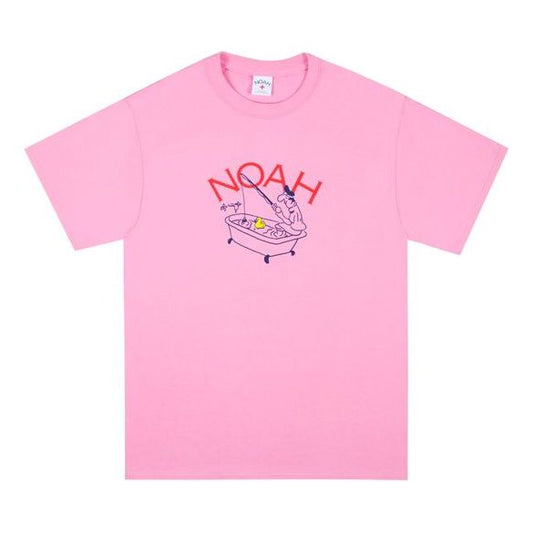 NOAH NYC Logo Printing Short Sleeve Unisex Pink T25SS20CPK