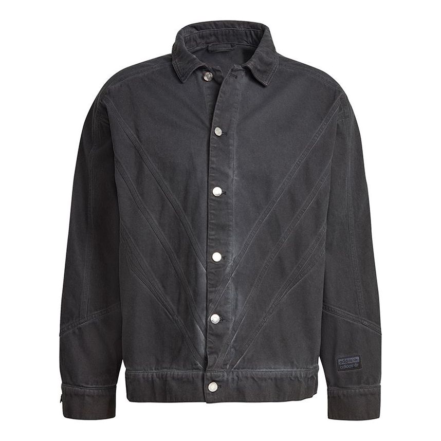adidas originals Fshn Denim Jkt Casual Sports lapel Jacket Black GN3292