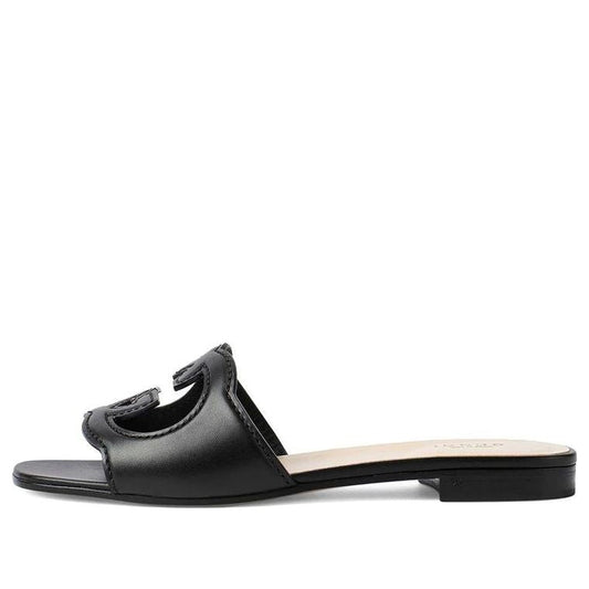 (WMNS) Gucci Interlocking G Shearling Sandals 'Black' 694451-US000-1000