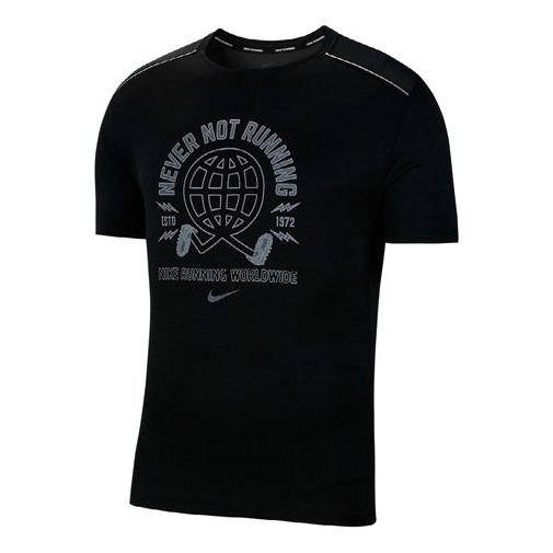 Nike Miler Wild Run Earth Printing Short Sleeve Black CJ5404-010