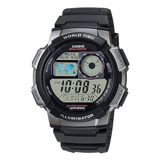 CASIO G Shock Quartz Sports Waterproof Mens Black Digital AE-1000W-1B