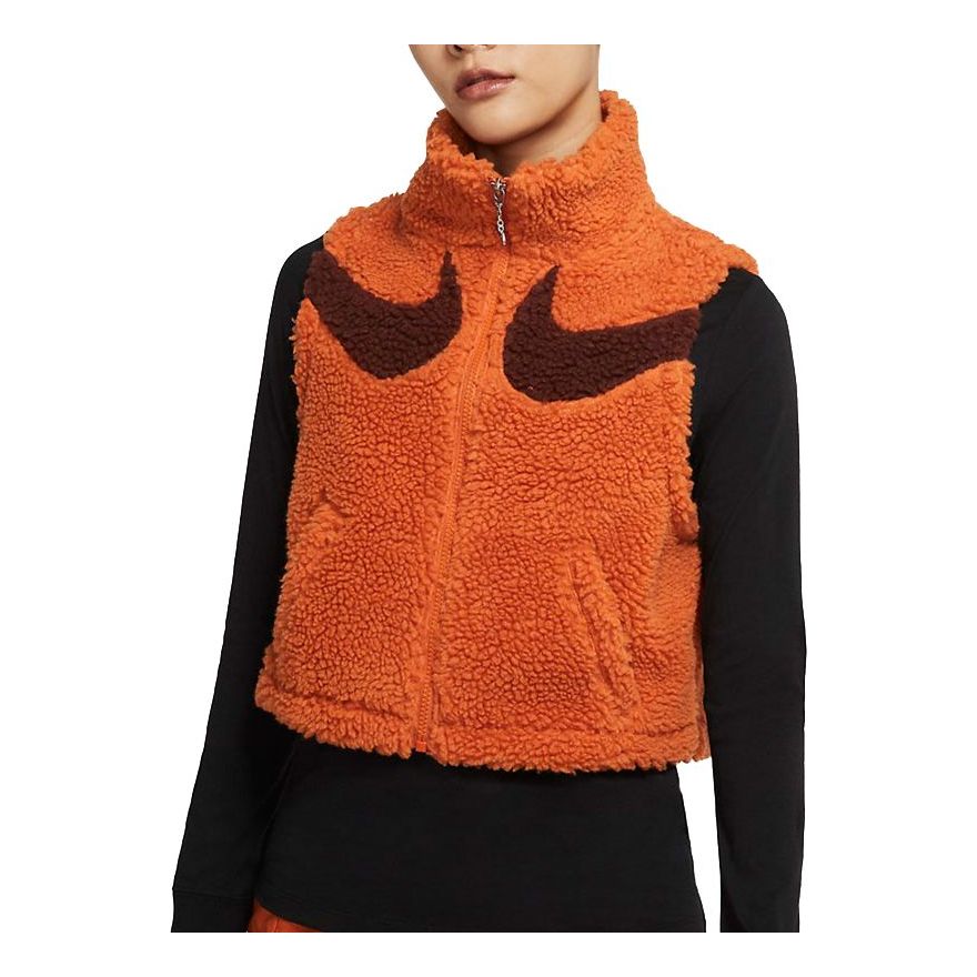 (WMNS) Nike Athleisure Casual Sports Stay Warm Stand Collar Vest Earthy Yellow DH1092-816