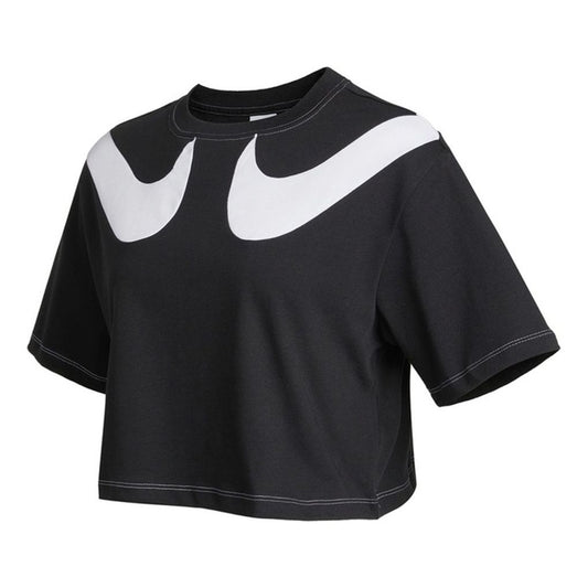 (WMNS) Nike AS W Nike Sportswear SWSH GX MOD CROP SS T Black DD5591-010