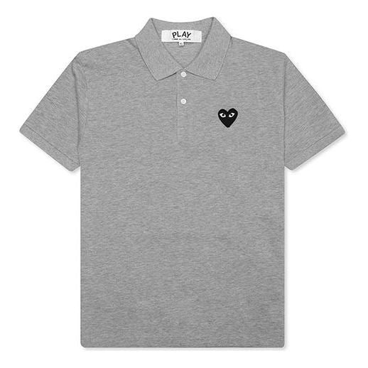 COMME des GARCONS PLAY Polo Black Emblem 'Grey' AZ-T078-051-1