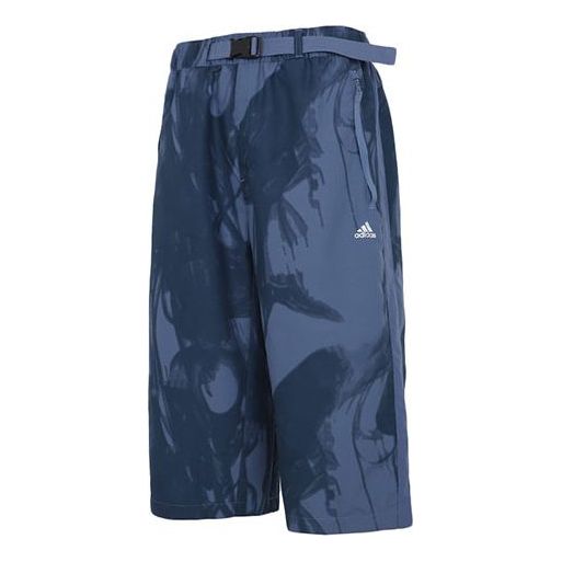 adidas Series Printing Running Woven Sports Pants Navy Blue GU1799