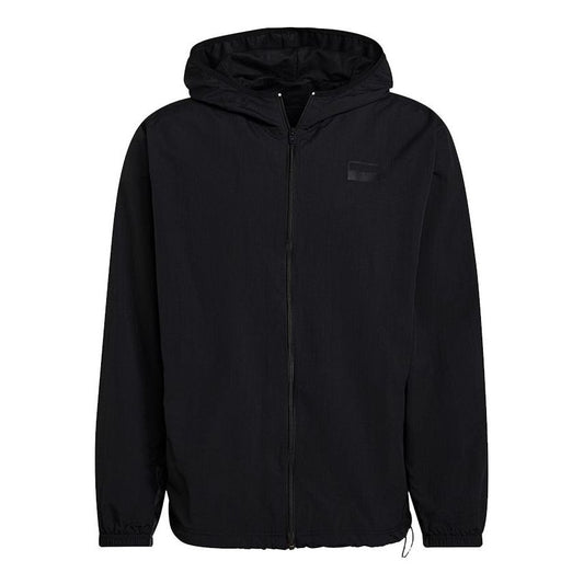 adidas originals R.y.v. Wb Hz Solid Color Logo Sports Hooded Jacket Black H11460
