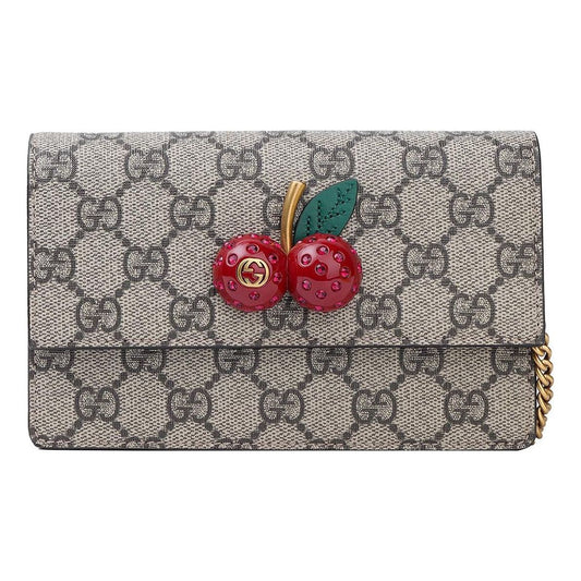 (WMNS) Gucci Canvas Chains Shoulderbag Mini 'Khaki' 481291-K9GXT-8694