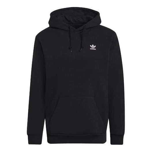 adidas originals Solid Color Small Label Fleece Lined Hoodie 'Black' H34652