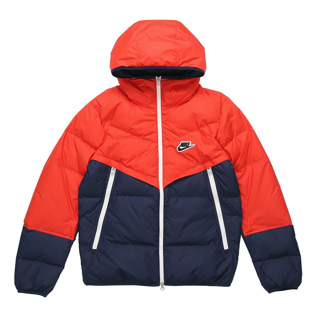Nike Sportswear Down-Fill Windrunner hooded Stay Warm Colorblock Short Down Jacket Red Blue Redblue CU4405-673