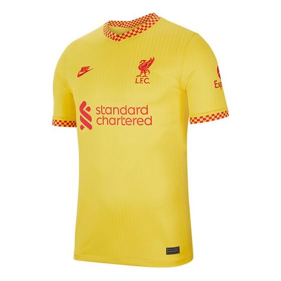 Men's Nike Training Sports Short Sleeve Soccer/Football Jersey SW Fan Edition 21-22 Season Liverpool Away Yellow DB5902-704