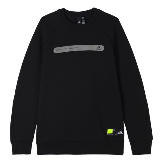 adidas Th Swt Dk Ref Logo Printing Sports Pullover Round Neck Black GP0995