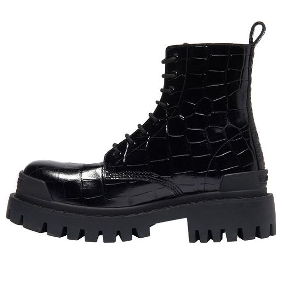 (WMNS) Balenciaga Strike Martin Boots Black 600970WA9D01000