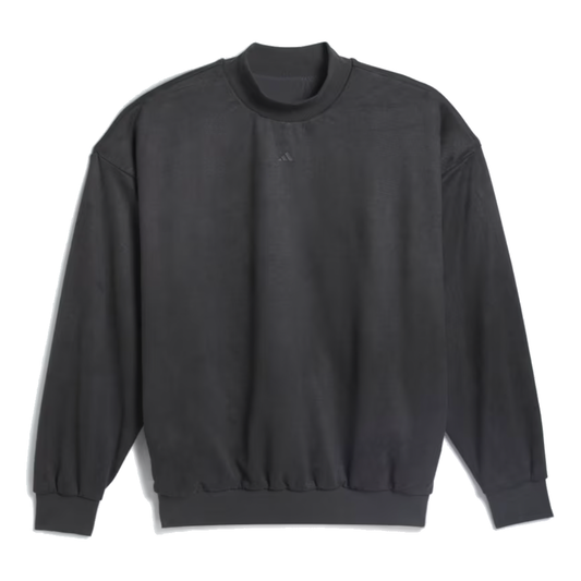 adidas Basketball Sueded Crew Sweatshirt Asia Sizing 'Carbon' IN7696
