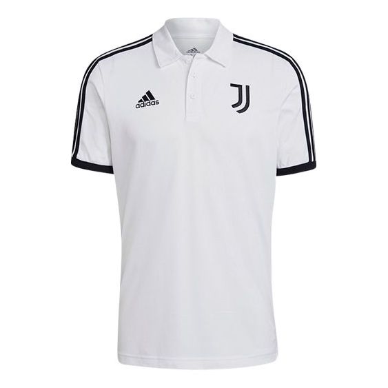adidas 21-22 Season Juventus Soccer/Football Casual Training Short Sleeve Polo Shirt White GR2932