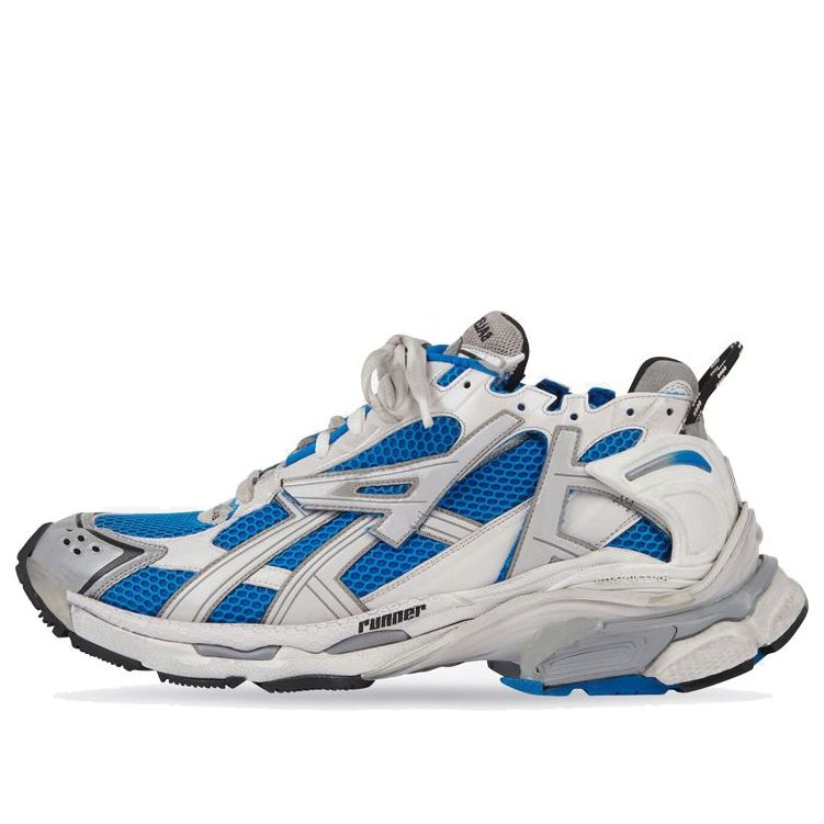 Balenciaga Runner Sneakers 'White Blue Mesh and Nylon' 677403W3RB34912