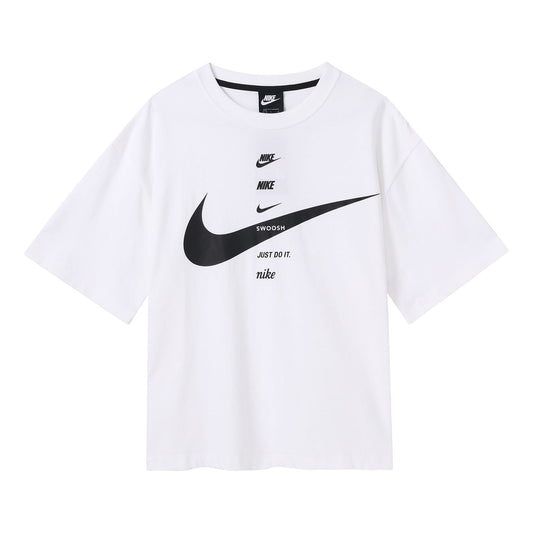 (WMNS) Nike AS W Nike Sportswear SWSH Top SS White CU5683-100