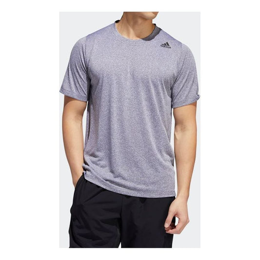 adidas Sports Round Neck Short Sleeve White Purple DZ8873