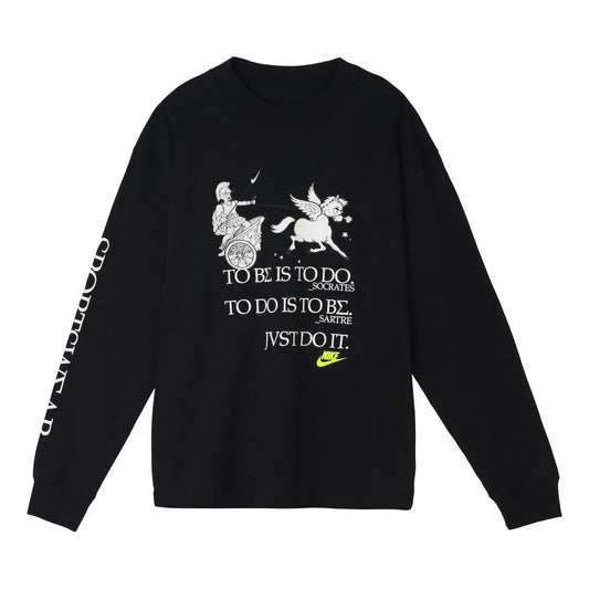 Nike Sportswear Printing Knit Round Neck Sports Black CZ4660-010