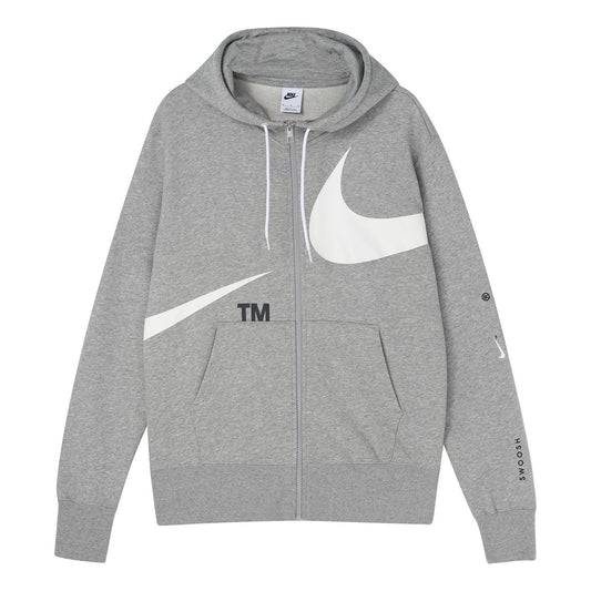 AS Men's Nike Sportswear SWOOSH FZ FT Hoodie DK GREY HEATHER DD6088-063