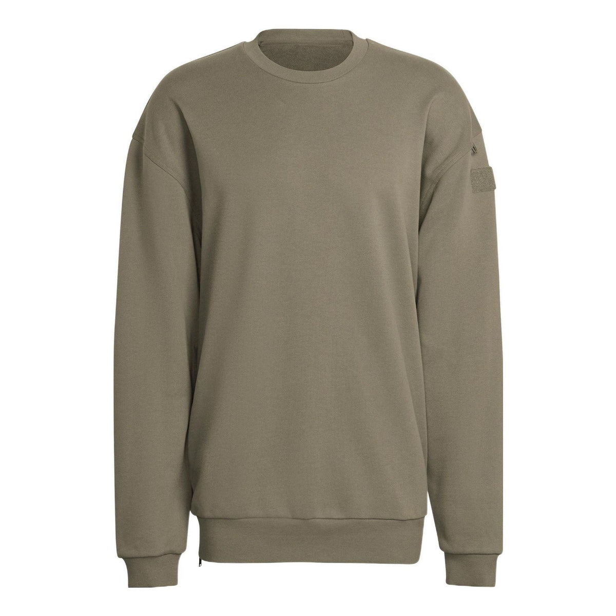 Men's adidas Solid Color Round Neck Loose Pullover Hoodless Gray Brown HG6636