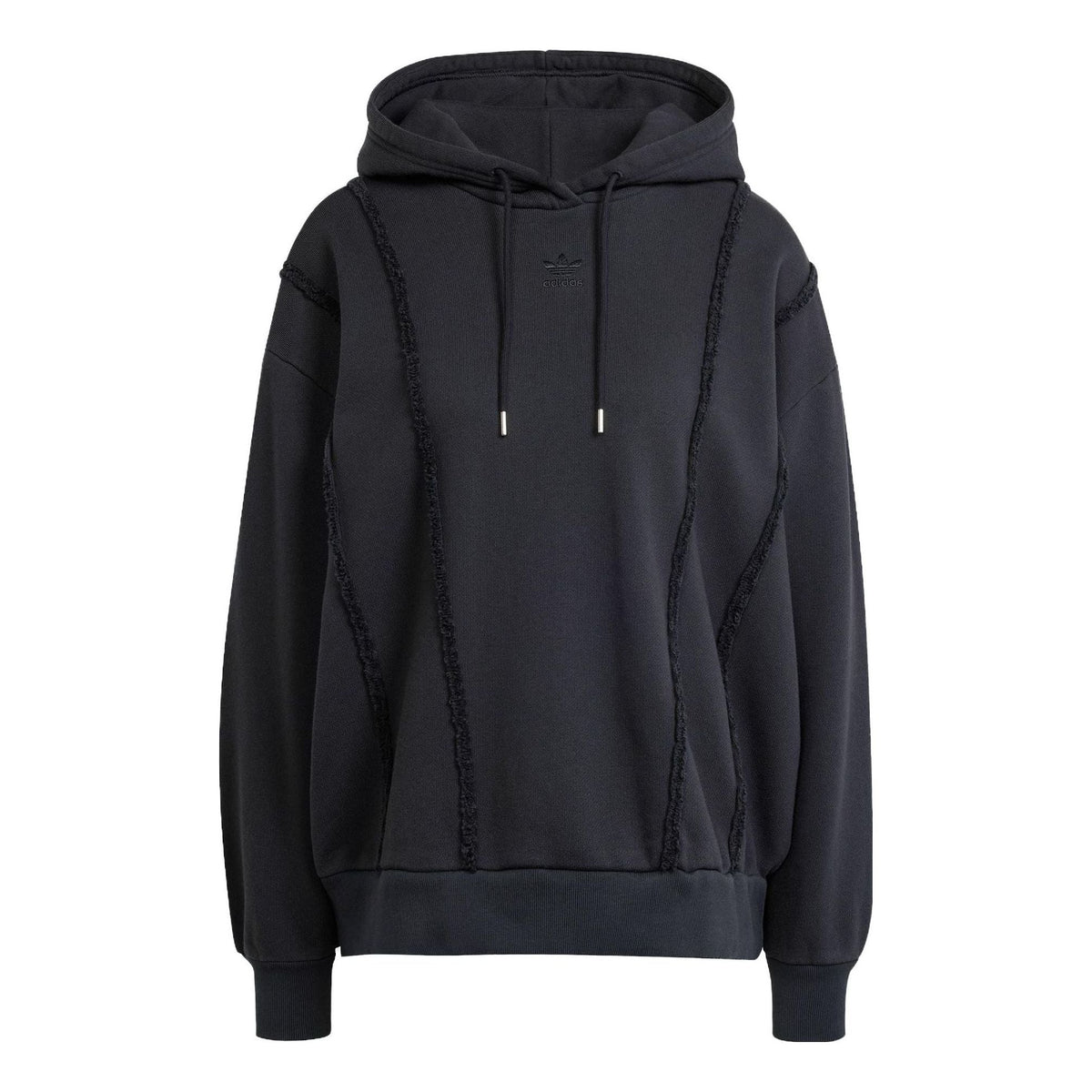 (WMNS) adidas originals Distressed Hoodie Asia Sizing 'Black' IY9025