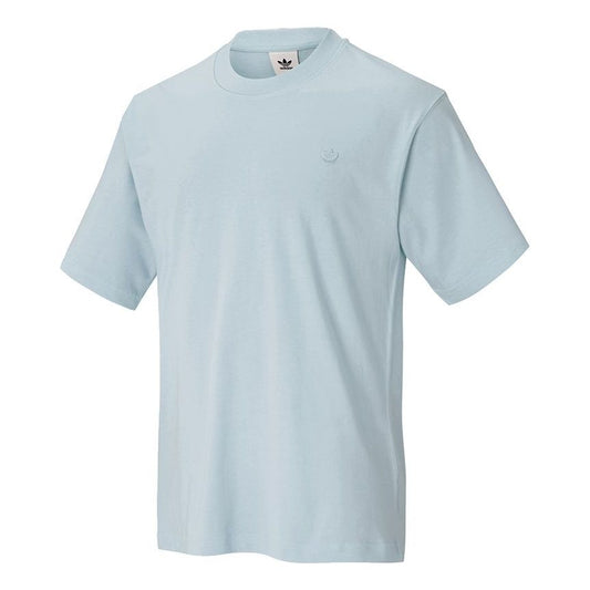 adidas originals C Tee Solid Color Sports Loose Round Neck Short Sleeve Blue HC8583