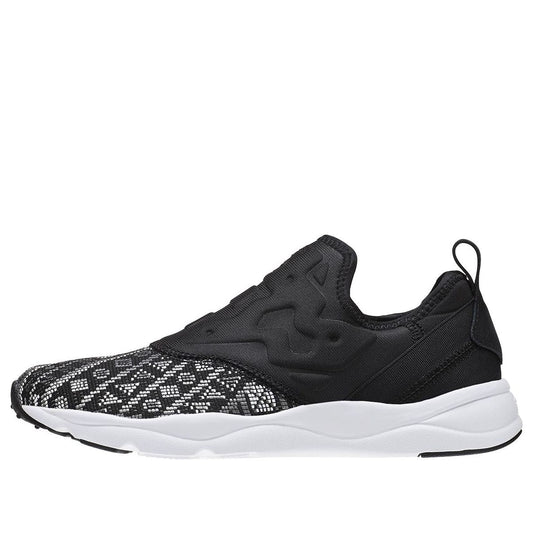 (WMNS) Reebok Furylite Slip On Gt Running Shoes Black/White BD4460