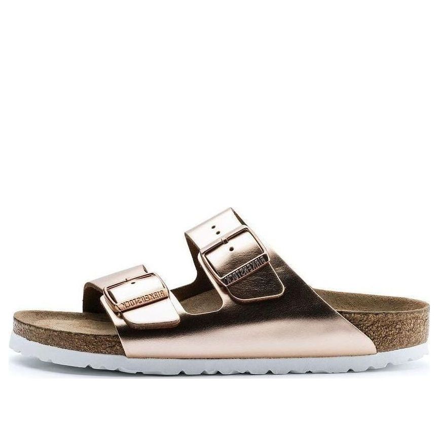 (WMNS) Birkenstock Arizona Soft Footbed Natural Leather Narrow Fit 'Metallic Copper' 0952093