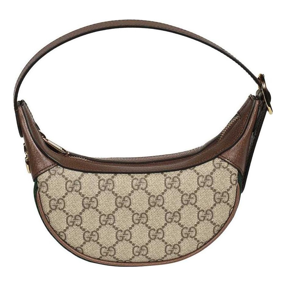 (WMNS) Gucci Ophidia Retro Logo Stripe Webbing Canvas Shoulder Bag 'Ebony Brown' 658551-96IWG-8745