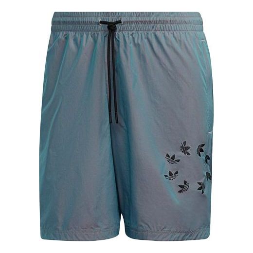 adidas originals St Short Hl Logo Colorful Woven Sports Shorts Gray Blue H41403