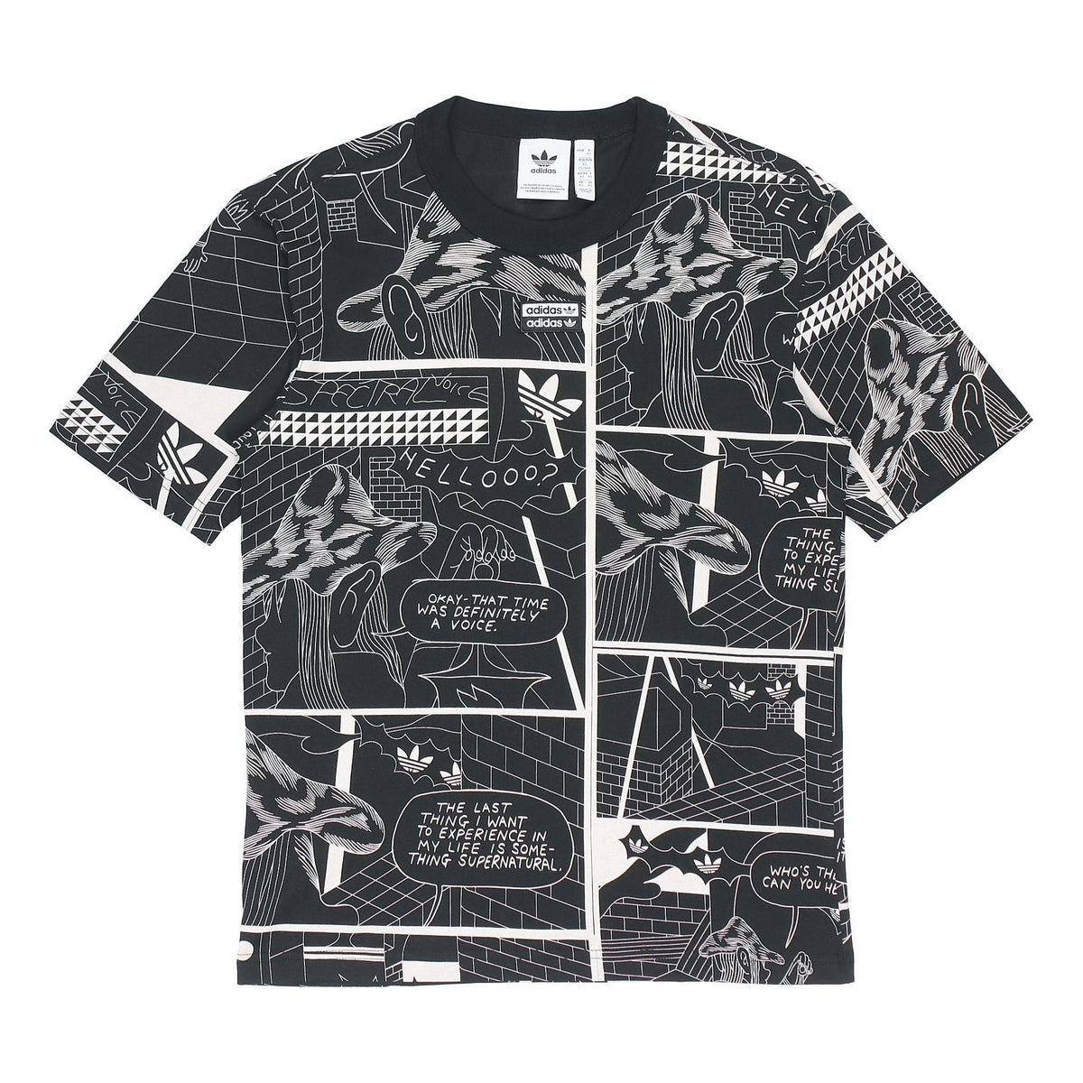 adidas originals Graphic Tee Printing Sports Round Neck Short Sleeve Black GN3346