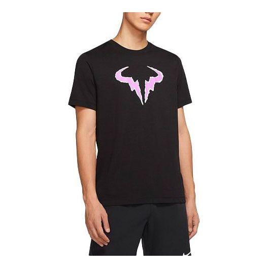 Nike Rafa Casual Sports Round Neck Tennis Short Sleeve Black DA5400-010