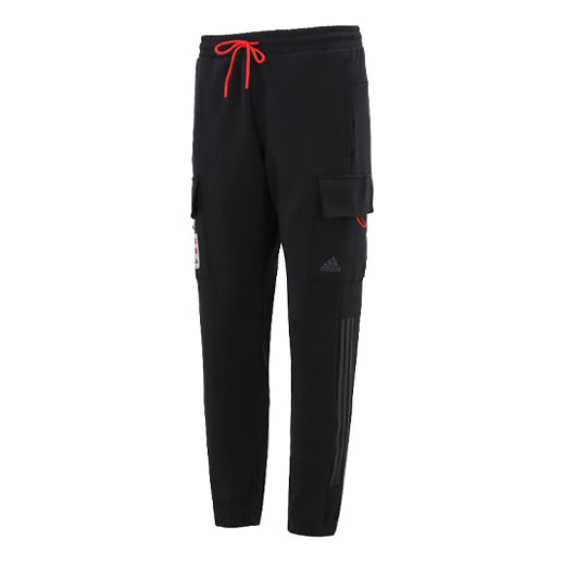 Men's adidas Cny Top Knpnt Side Pocket Cargo Lacing Casual Joggers/Pants/Trousers Black HC0254
