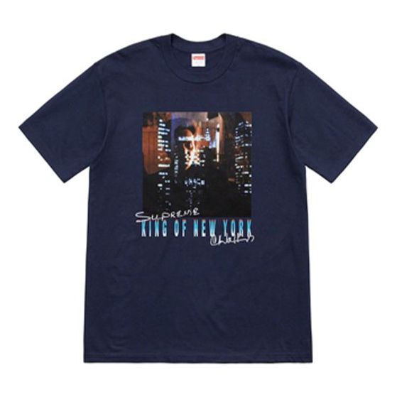 Supreme SS19 Christopher Walken King Of New York Tee Navy SUP-SS19-235