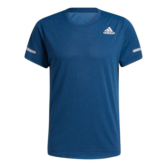 adidas Elevate Train T Reflective Training Sports Short Sleeve Navy Blue HB8520