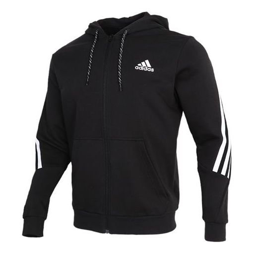 adidas M 3-Stripes Tape Full-Zip Sweatshirt Black GM6895