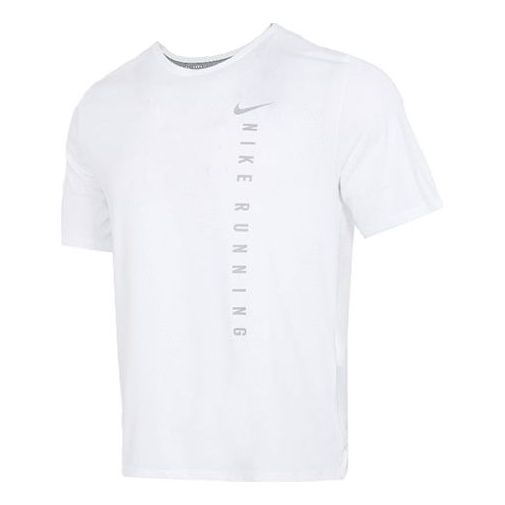 Men's Nike Running Casual Sports Breathable Short Sleeve White T-Shirt DA1316-100