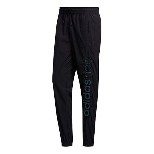 adidas neo M Ss Tp 2 Alphabet Logo Printing Sports Pants Black FN6531