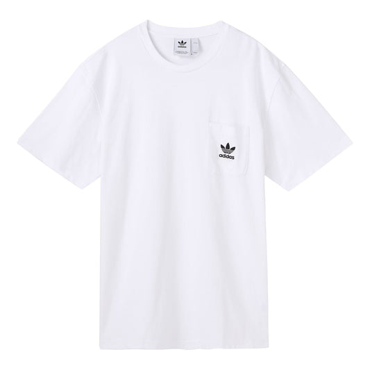 adidas originals Solid Color Pocket logo Short Sleeve White DX4208