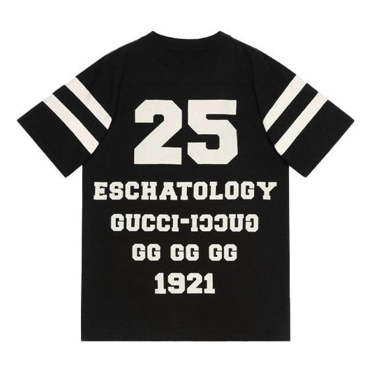 Gucci SS21 1921 Series Alphabet Printing Casual Short Sleeve Black 660744-XJDKK-1289