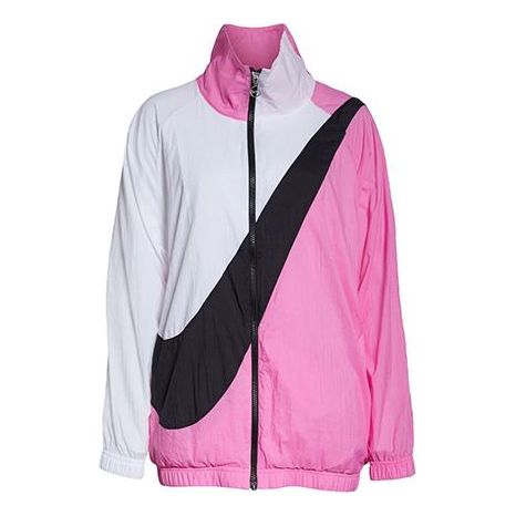 Nike Sportswear Woven Swoosh Logo Woven Jacket Pink/White BV3685-610