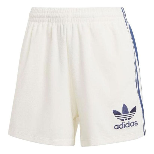 (WMNS) adidas Terry Shorts Asia Sizing 'White Blue' IT9841