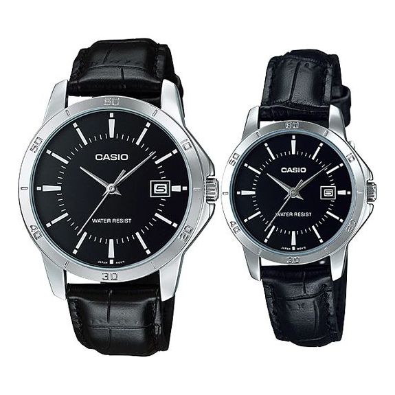 CASIO Couple Quartz Waterproof Unisex Mens Black Analog MTP-V004L-1A&LTP-V004L-1A